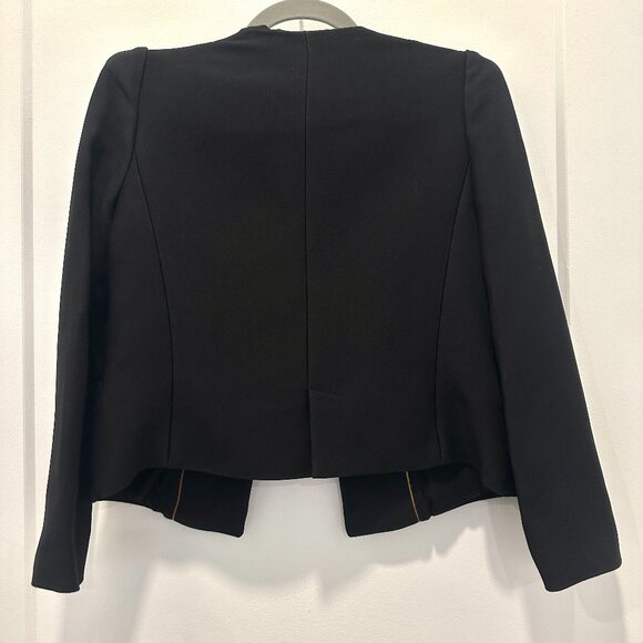 Massimo Dutti Collarless Blazer Size 6 Black LIKE NEW! - Picture 2 of 10